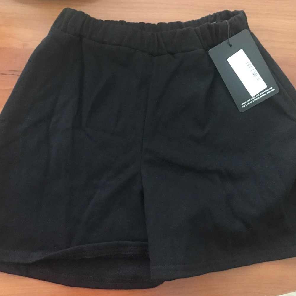 PLT Shape Black High Waisted Sweat Shorts